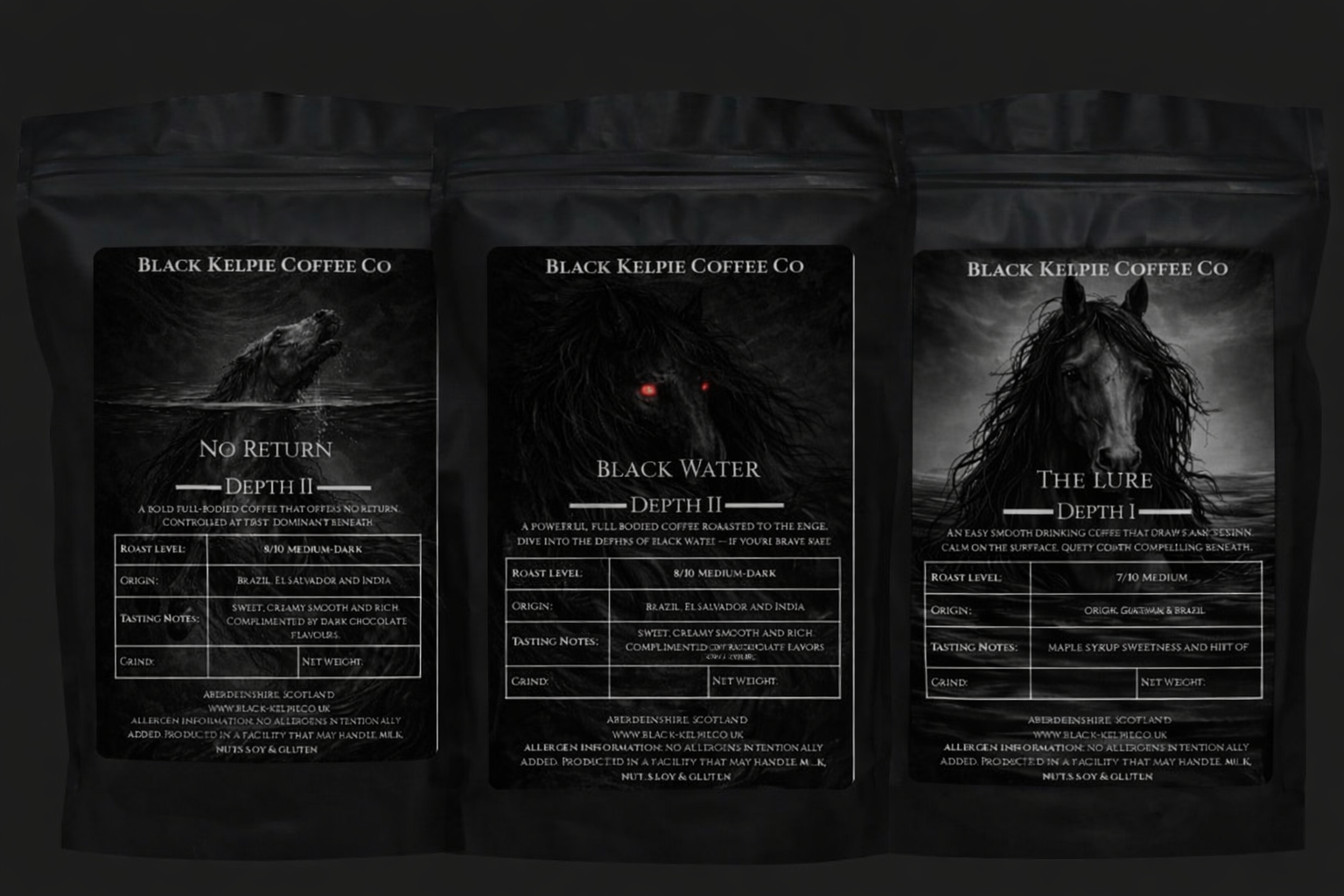 Black Kelpie Discovery Set – 3 Signature Dark Roasts