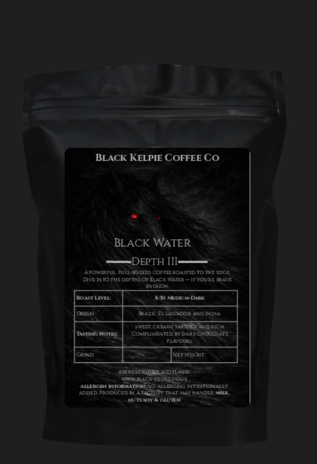 Black Water Coffee – Dark Roast, Full-Bodied
